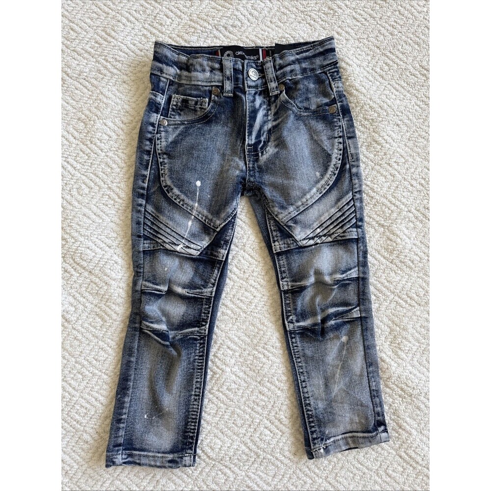 Toddler Jeans Jeaniuslevel Akademiks Size 2T Gray Distressed Biker Jeans
